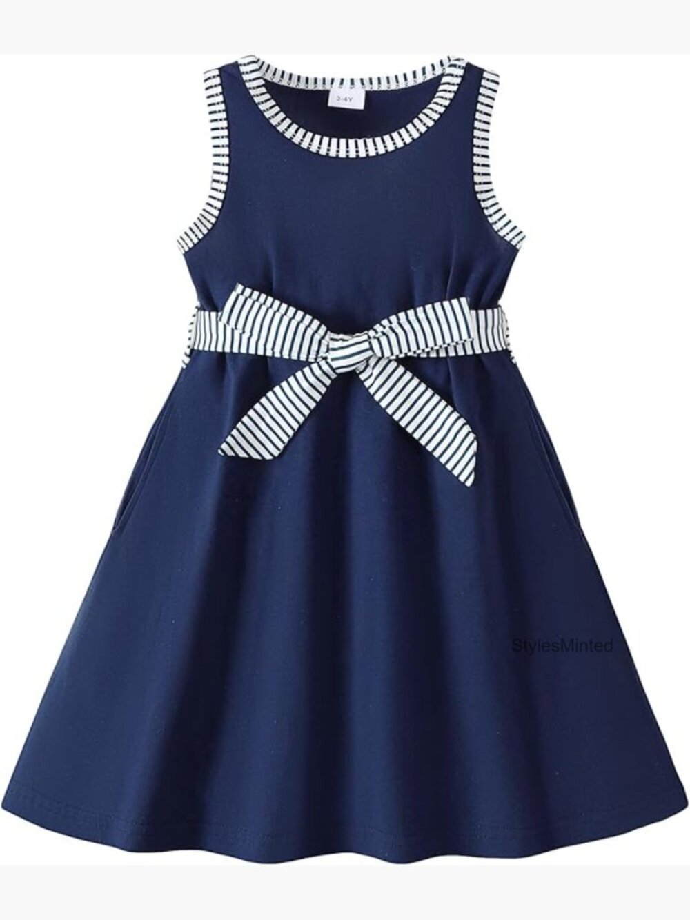Toddler Girl Sleeveless Ruffle Sundress with Belt Casual Summer